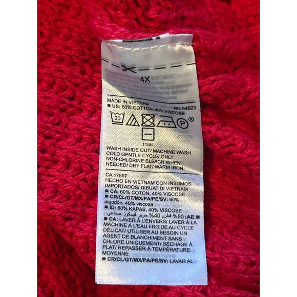 NWT Old Navy Plus Size Women's Red Sweater Tunic Length Size 4X - Picture 6 of 8